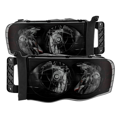 2003 - 2005 Dodge Ram 3500 Crystal Headlights - Black/Smoke