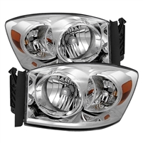 2006 - 2009 Dodge Ram 3500 Amber Crystal Headlights - Chrome