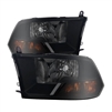 2010 - 2012 Dodge Ram 2500 Crystal Headlights - Black/Smoke