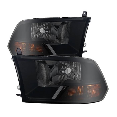 2010 - 2012 Dodge Ram 3500 Crystal Headlights - Black/Smoke