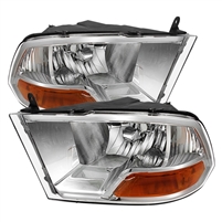2010 - 2012 Dodge Ram 3500 Crystal Headlights - Chrome