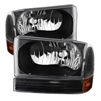 1999 - 2004 Ford F-350 Crystal Headlights + Bumper Lights - Black