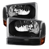 1999 - 2004 Ford F-550 Crystal Headlights + Bumper Lights - Black