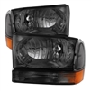 1999 - 2004 Ford F-450 Crystal Headlights + Bumper Lights - Smoke