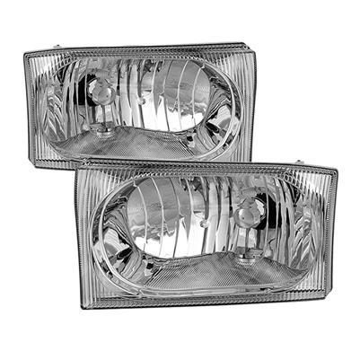 1999 - 2004 Ford F-450 OEM Style Headlights - Chrome