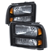 2005 - 2007 Ford F-350 Crystal Headlights - Black