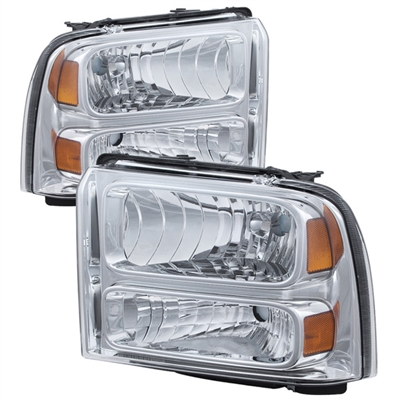 2005 - 2007 Ford F-550 Crystal Headlights - Chrome