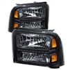 2005 - 2007 Ford F-350 Crystal DRL Headlights - Black