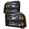 2005 - 2007 Ford F-450 Crystal DRL Headlights - Black