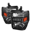 2008 - 2010 Ford F-450 Projector LED Halo Headlights - Black