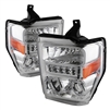 2008 - 2010 Ford F-350 Projector LED Halo Headlights - Chrome