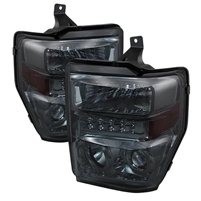 2008 - 2010 Ford F-450 Projector LED Halo Headlights - Smoke