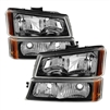 2003 - 2007 Chevy Silverado 3500 Crystal Headlights + Bumper Lights - Black