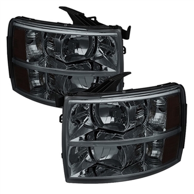 2007 - 2014 Chevy Silverado 3500HD Crystal Headlights - Smoke