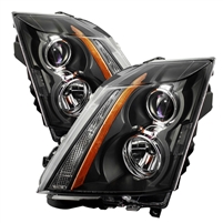 2009 - 2015 Cadillac CTS-V Projector Headlights - Black