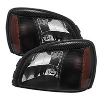 2000 - 2005 Cadillac Deville Crystal Headlights - Black