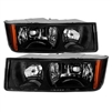 2002 - 2006 Chevy Avalanche (W/ Body Cladding) OEM Style Headlights - Black