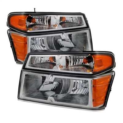 2004 - 2012 GMC Canyon OEM Style Headlights + Bumper Lights - Chrome