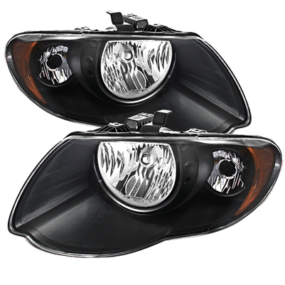 2005 - 2007 Chrysler Town & Country (Long Wheel Base Model) Crystal Headlights - Black