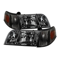 1998 - 2011 Ford Crown Victoria Crystal HeadLights + Corner Lights - Smoke