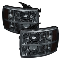 2007 - 2013 Chevy Silverado Crystal Headlights - Smoke