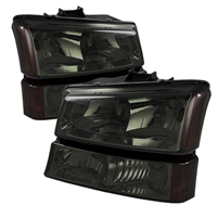 2003 - 2007 Chevy Silverado HD Crystal Headlights + Bumper Lights - Smoke