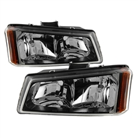 2003 - 2007 Chevy Silverado Crystal Headlights - Black