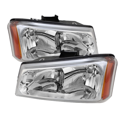 2003 - 2007 Chevy Silverado Crystal Headlights - Chrome