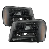 2002 - 2009 Chevy TrailBlazer Crystal Headlights - Black/Smoke