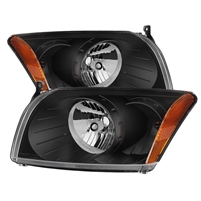 2007 - 2012 Dodge Caliber Crystal Headlights - Black