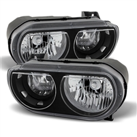 2008 - 2014 Dodge Challenger Crystal Headlights - Black