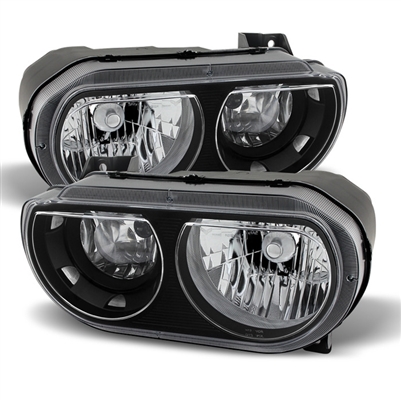 2008 - 2014 Dodge Challenger Crystal Headlights - Black