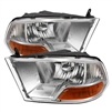 2009 - 2012 Dodge Ram 1500 Crystal Headlights - Chrome
