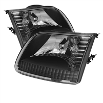 1997 - 2003 Ford F-150 Crystal Headlights - Black