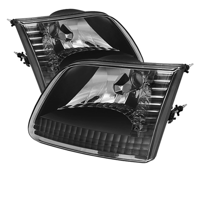 1997 - 2002 Ford Expedition Crystal Headlights - Black
