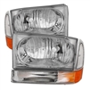 1999 - 2004 Ford Super Duty Crystal Headlights + Bumper Lights - Chrome