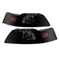 1999 - 2004 Ford Mustang OEM Style Headlights - Black/Smoke