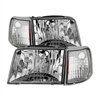 1993 - 1997 Ford Ranger Crystal Headlights + Corner Lights 4PC Set - Chrome