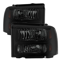 2005 - 2007 Ford Super Duty Crystal Headlights - Black/Smoke