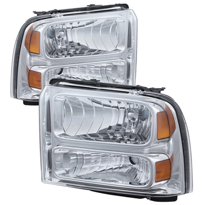 2005 - 2007 Ford Super Duty Crystal Headlights - Chrome