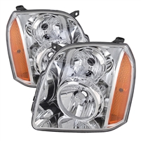 2007 - 2014 GMC Yukon / Yukon XL Crystal Headlights - Chrome