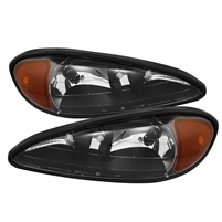 1999 - 2005 Pontiac Grand AM Crystal Headlights - Black