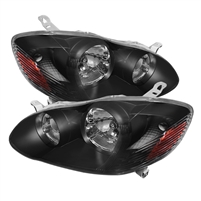 2003 - 2008 Toyota Corolla Crystal Headlights - Black