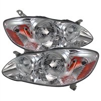 2003 - 2008 Toyota Corolla Crystal Headlights - Chrome