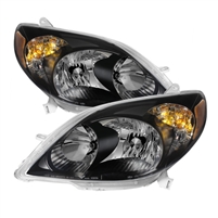 2003 - 2008 Toyota Matrix Crystal Headlights - Black