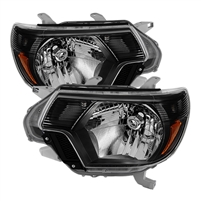 2012 - 2015 Toyota Tacoma OEM Style Headlights - Black