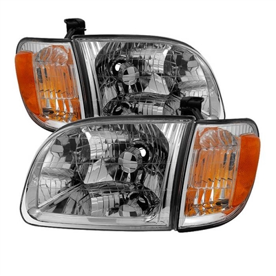 2000 - 2004 Toyota Tundra Regular/Access Cab OEM Style Headlights + Corner Lights - Chrome