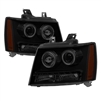 2007 - 2013 Chevy Avalanche Projector LED Halo Headlights - Black/Smoke