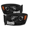 2006 - 2008 Dodge Ram 1500 Projector LED Halo Headlights - Black