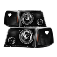 1993 - 1997 Ford Ranger Projector Headlights + Corner Lights - Black